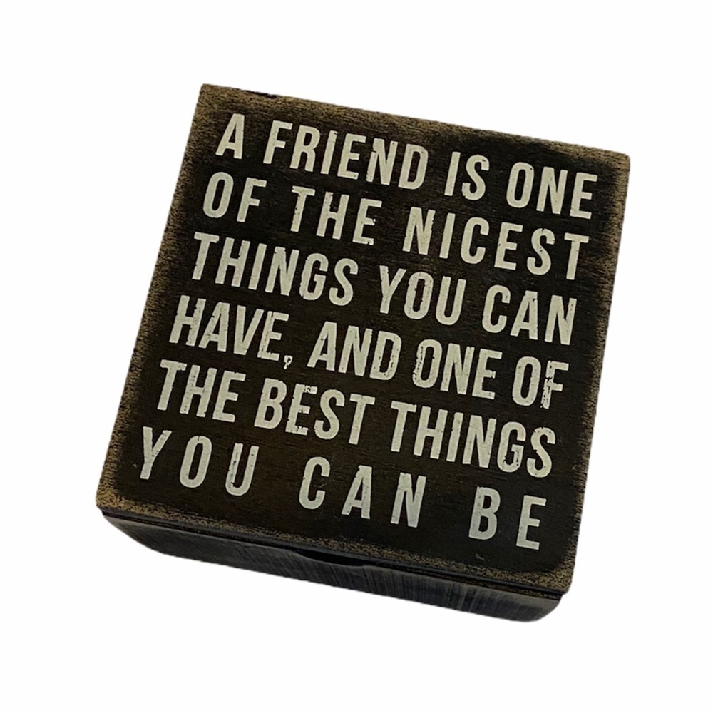 FRIEND quote small trinket box rustic and distress